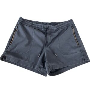 Athleta Charcoal Gray Drawstring Zipper Pocket Athletic Shorts Womens Size M